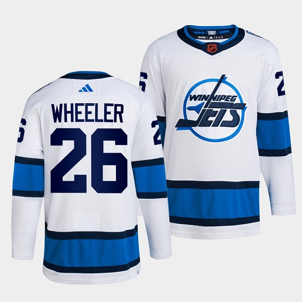 Men's Winnipeg Jets #26 Blake Wheeler White 2022-23 Reverse Retro Stitched Jersey